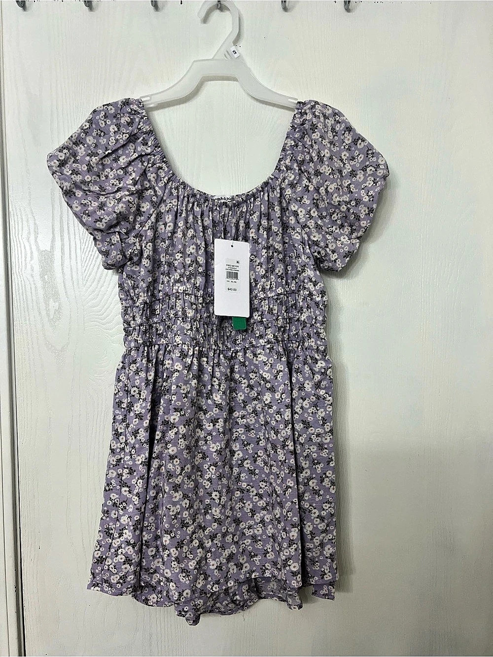 Girls Floral Dress in Purple & White Size XL (16) NWT
